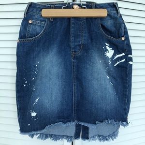 One Teaspoon High Waist Denim Skirt